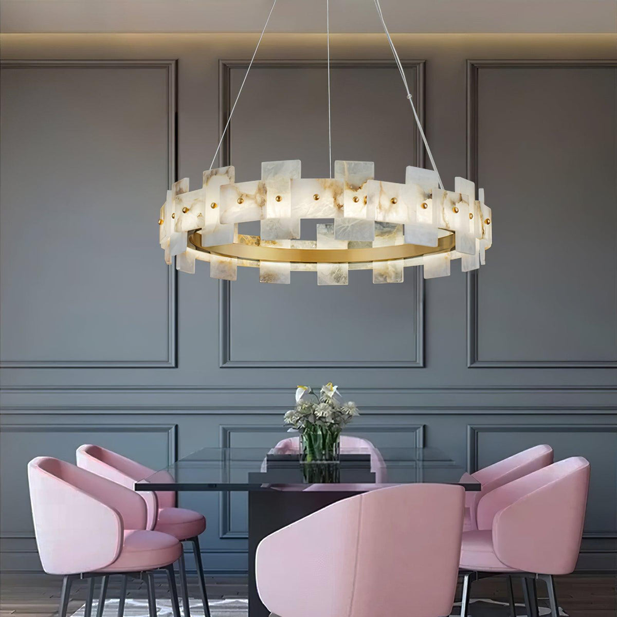 Kivren Alabaster Chandelier Light