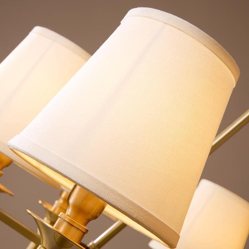 Dyvlen Chandelier Brass Linen Modern 8-Light