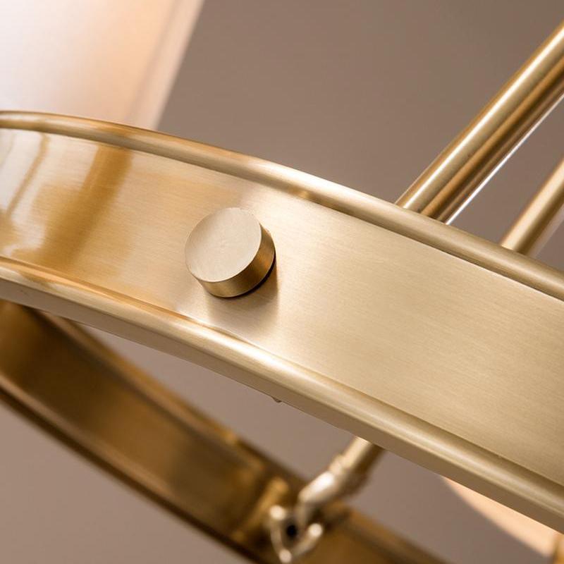 Dyvlen Chandelier Brass Linen Modern 8-Light