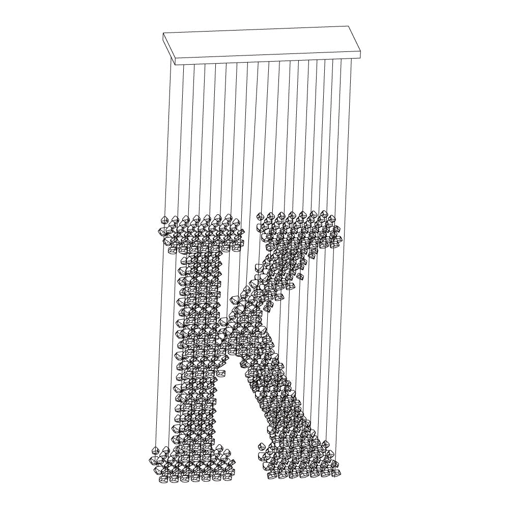 Seliian Charcoal Stone Sculptural Chandelier Letter G to L