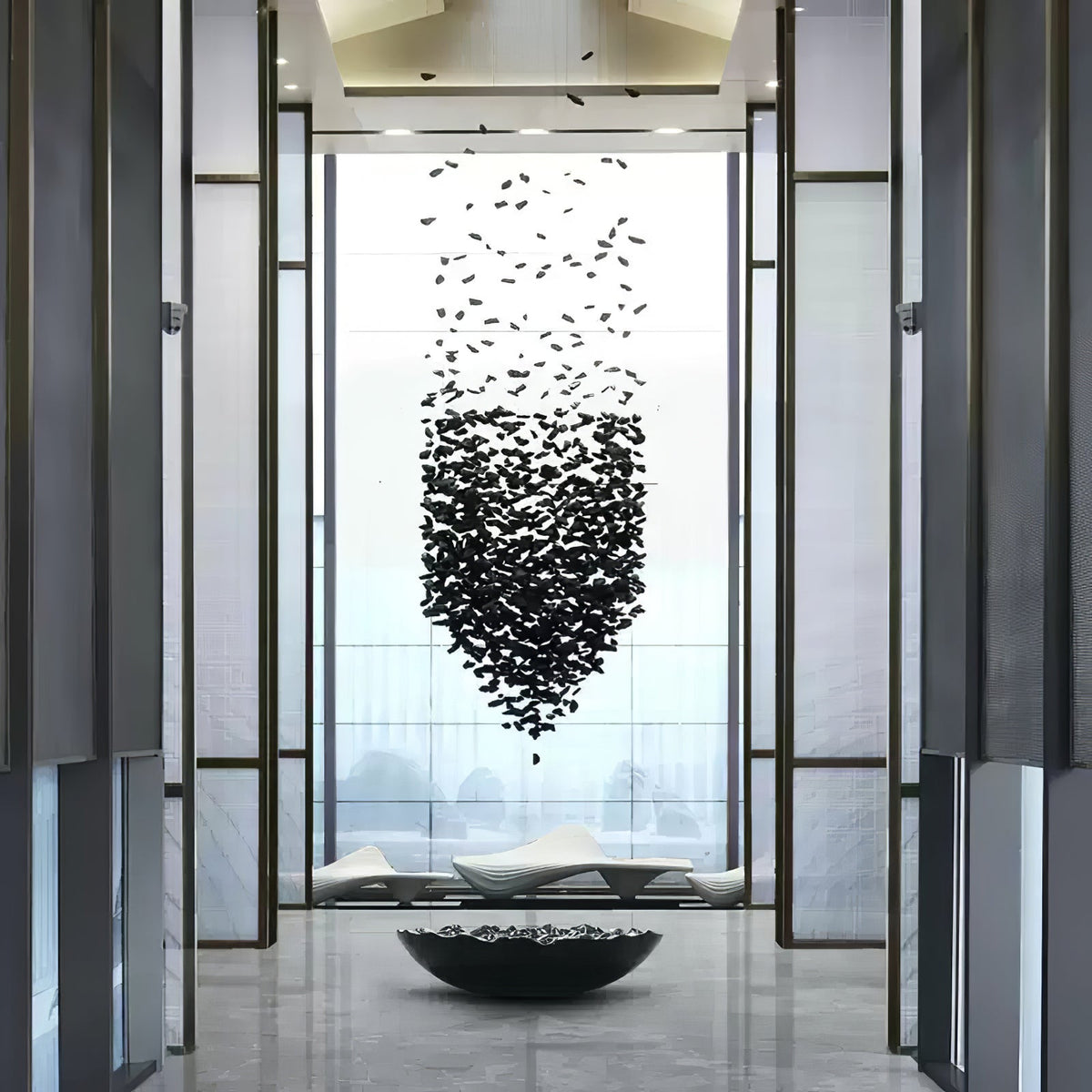 Mareelle Charcoal Stone Sculptural Chandelier