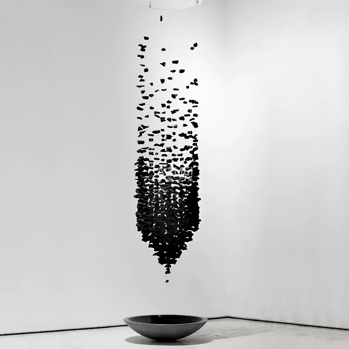 Selisaine Charcoal Stone Shape Hourglass Sculptural Chandelier