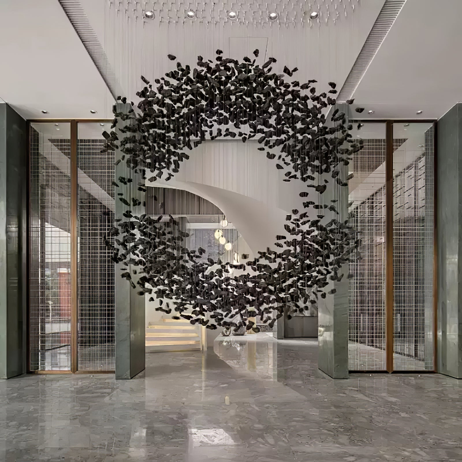 Mareelle Charcoal Stone Sculptural Chandelier