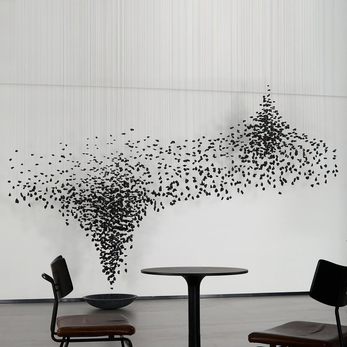Selisaine Charcoal Stone Shape Hourglass Sculptural Chandelier