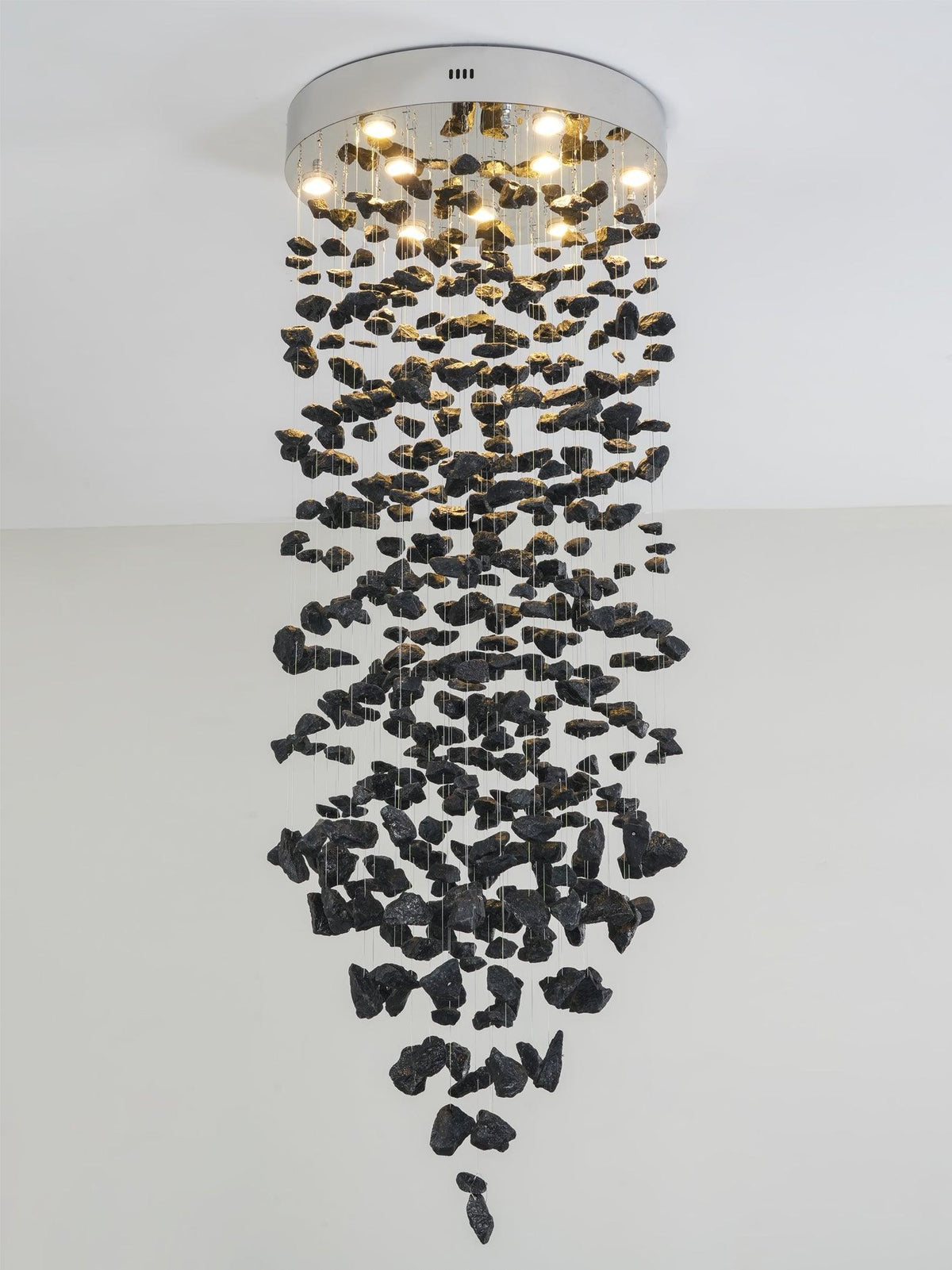 Seliian Charcoal Stone Sculptural Chandelier Letter G to L