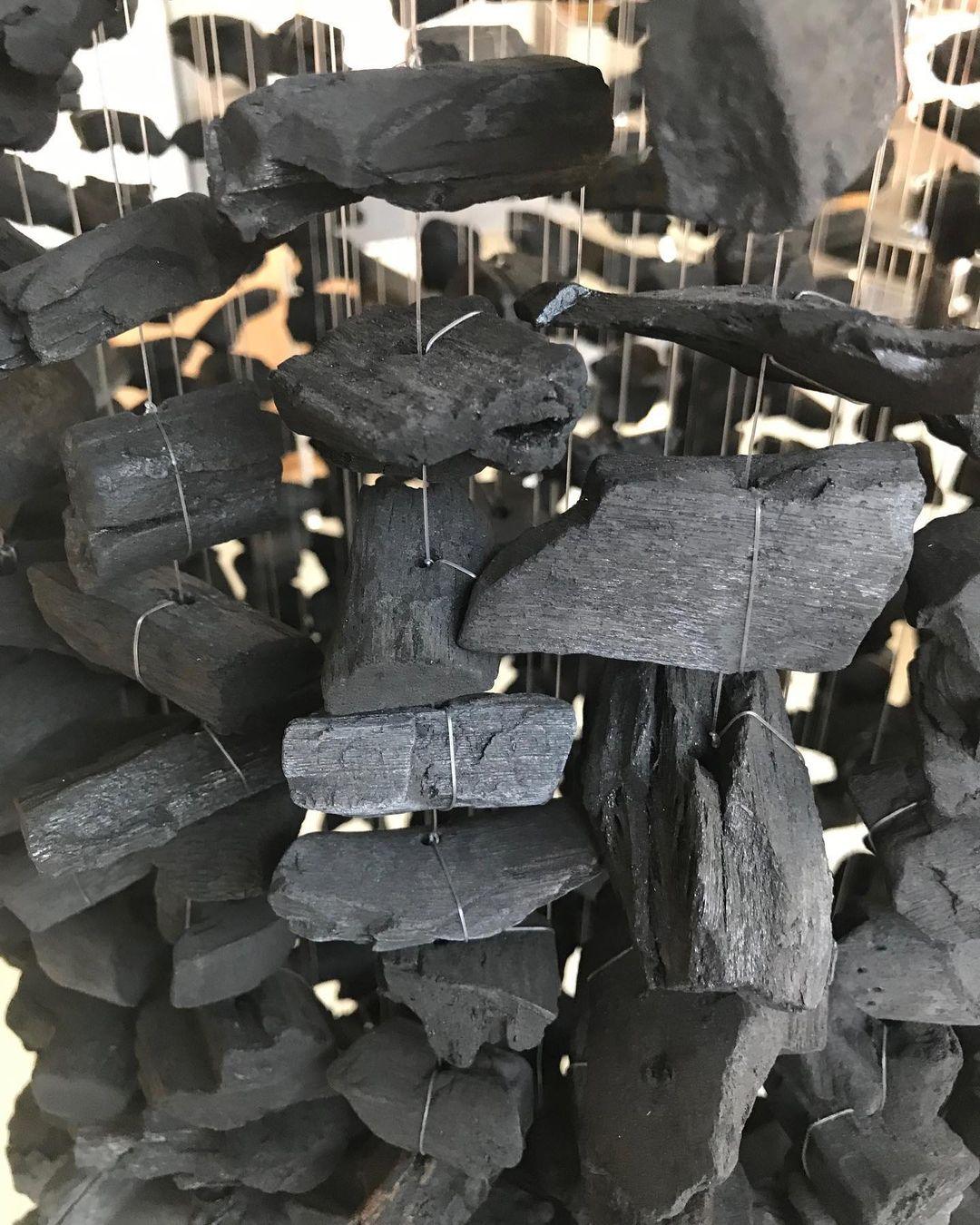 Selorella Charcoal Stone Sculptural Chandelier Letter S to Z