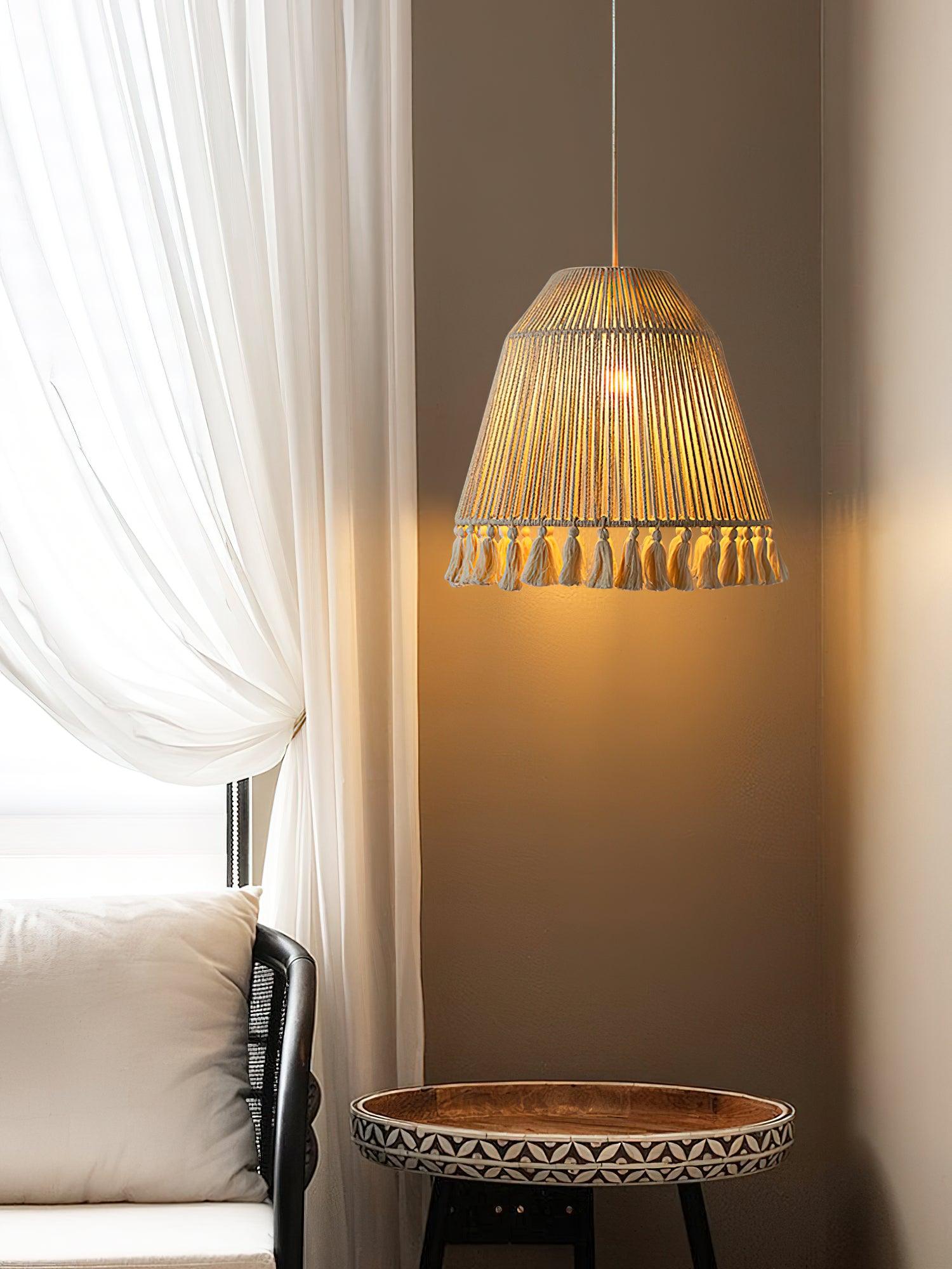 Hlugan Traditional Tassel Rope Pendant Light