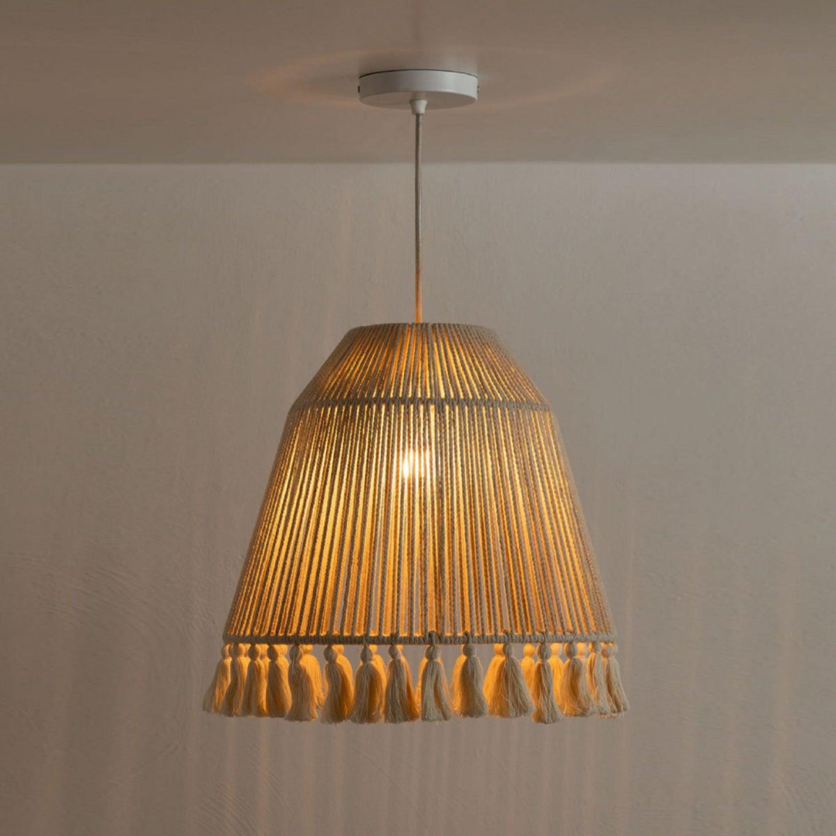 Hlugan Traditional Tassel Rope Pendant Light