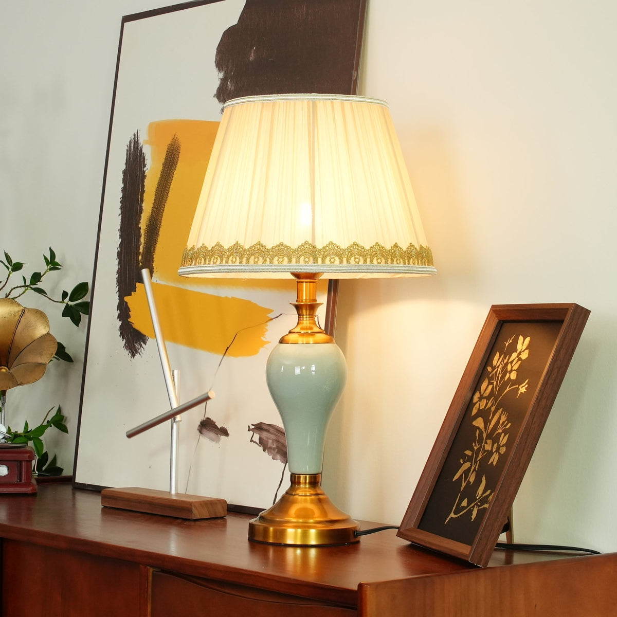 Mirova Ceramic Fabric Table Lamp