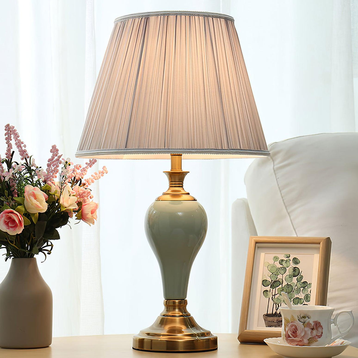 Mirova Ceramic Fabric Table Lamp