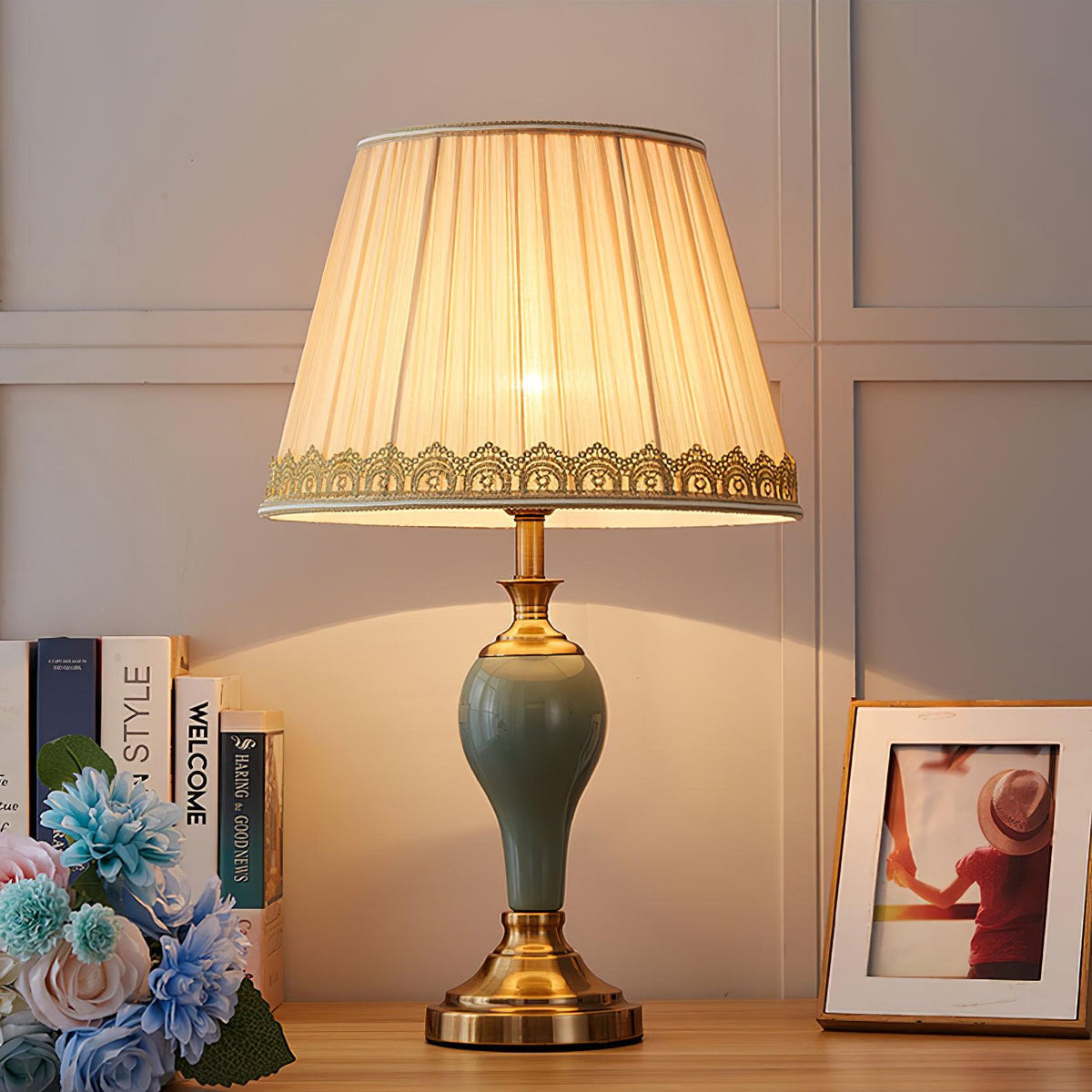 Mirova Ceramic Fabric Table Lamp