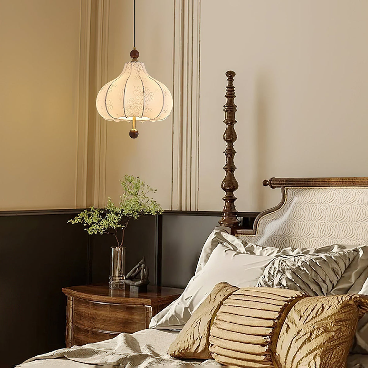 Favian Vintage Wood Pendant Lamp