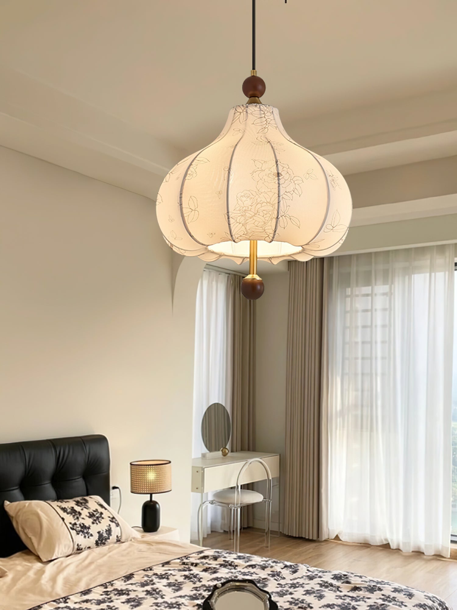 Favian Vintage Wood Pendant Lamp
