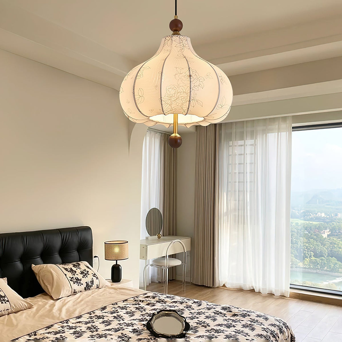 Favian Vintage Wood Pendant Lamp