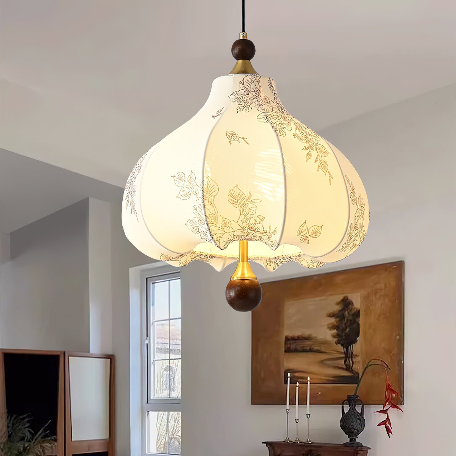 Favian Vintage Wood Pendant Lamp