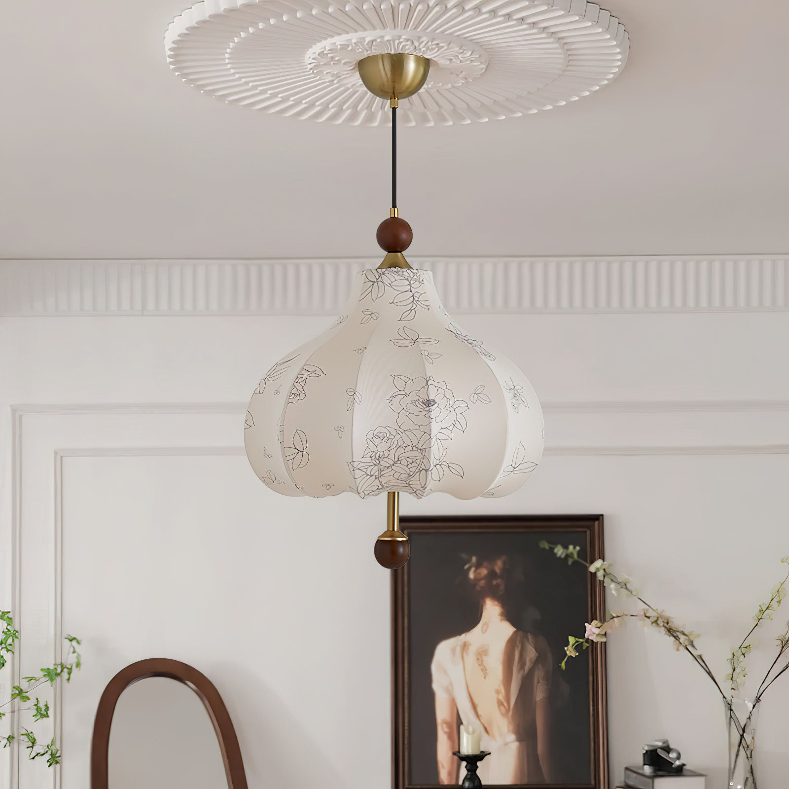Favian Vintage Wood Pendant Lamp