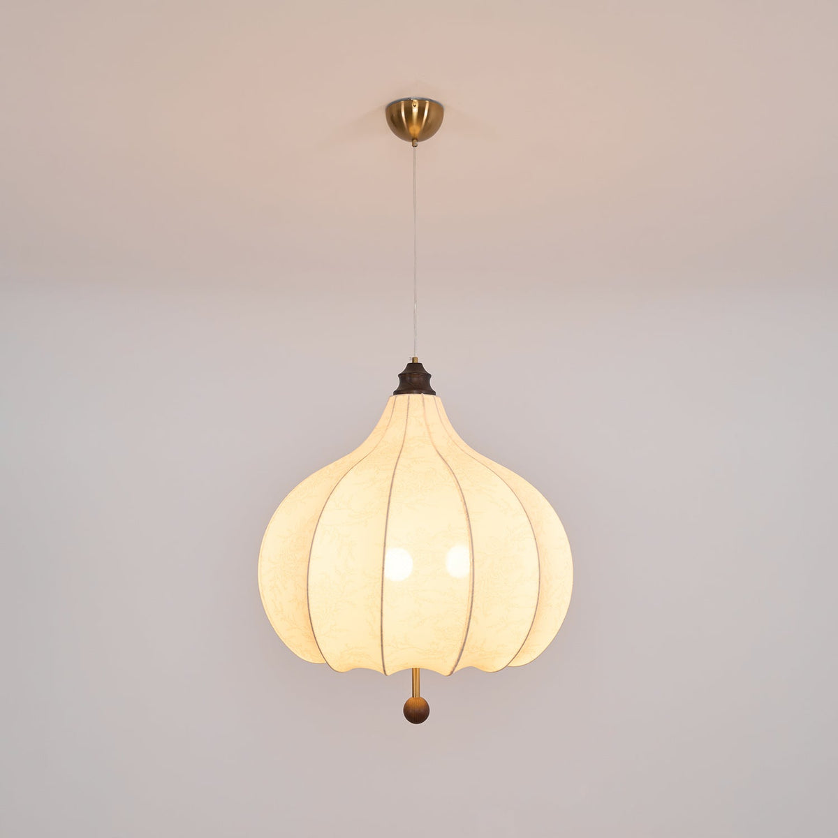 Sylerielle Fabric Wood Pendant Light