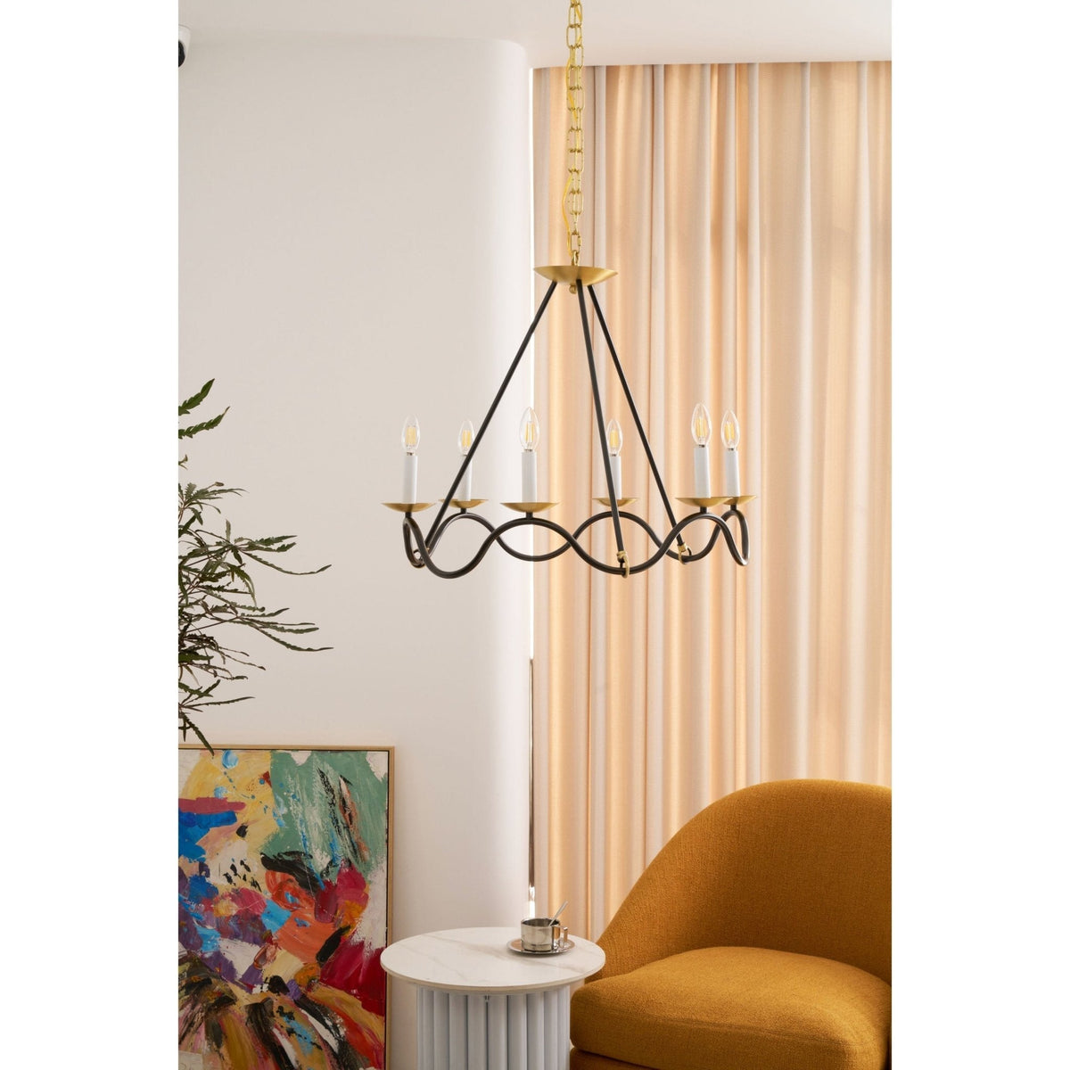 Evenor Elegance Vintage Brass Chandelier