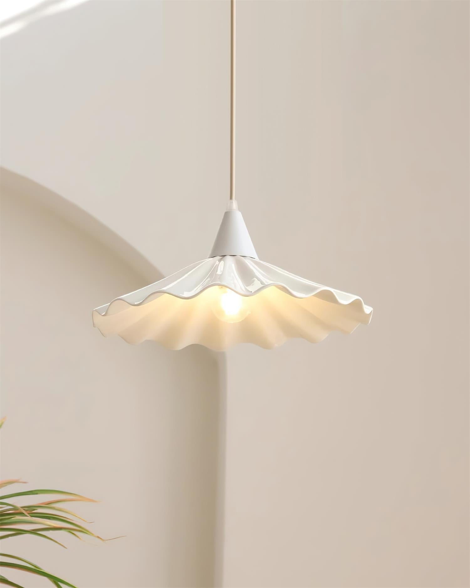 Rivora White Ceramic Pendant Light - Neutral Decor