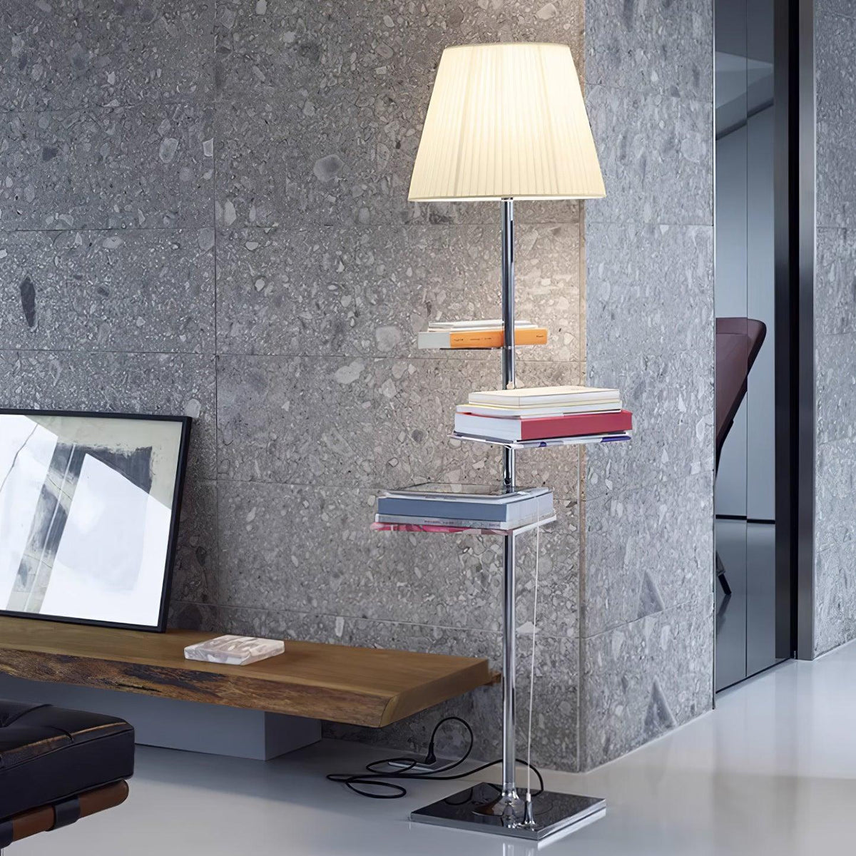 Wavlen Fabric Contemporary Table Floor Lamp