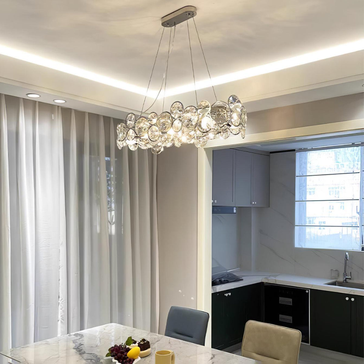 Cuthaiel Postmodern Luxury Round Chrome Crystal Chandelier