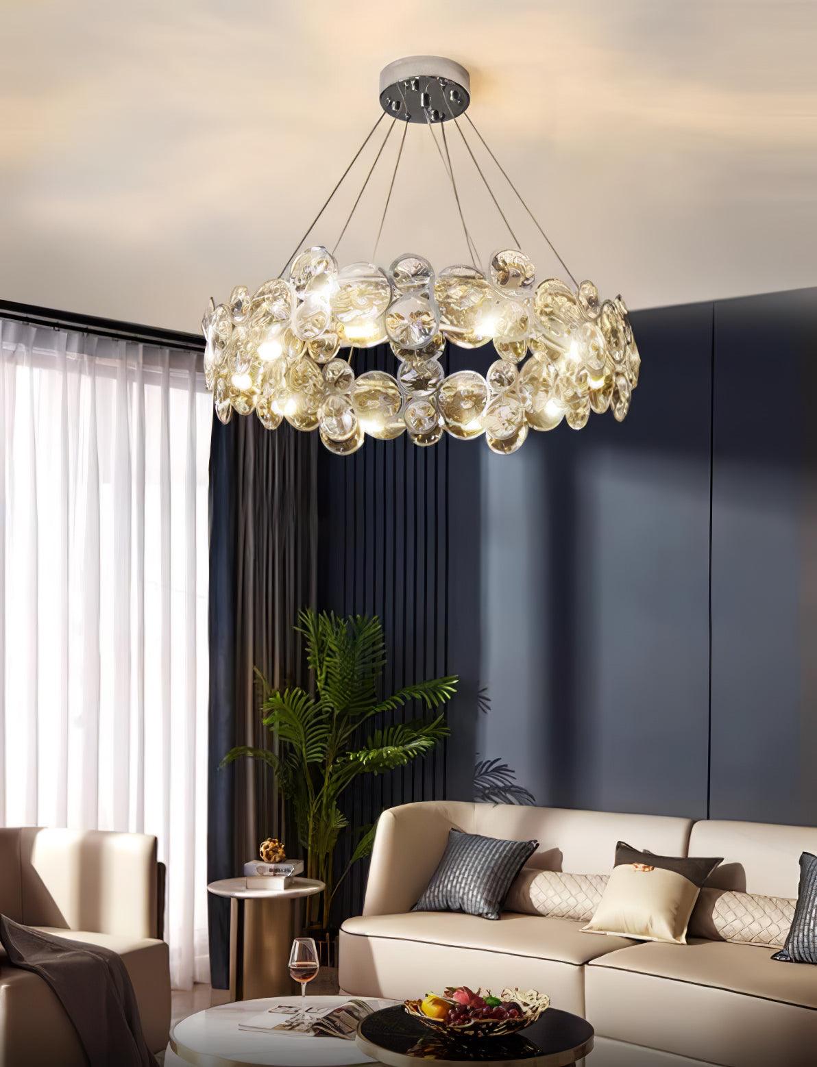 Cuthaiel Postmodern Luxury Round Chrome Crystal Chandelier