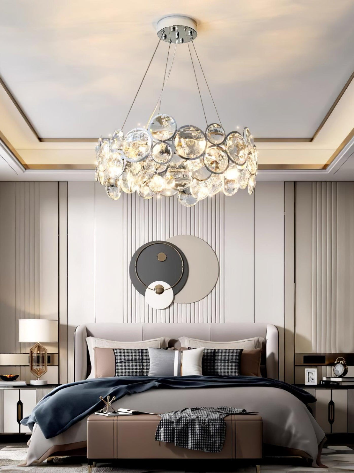 Cuthaiel Postmodern Luxury Round Chrome Crystal Chandelier