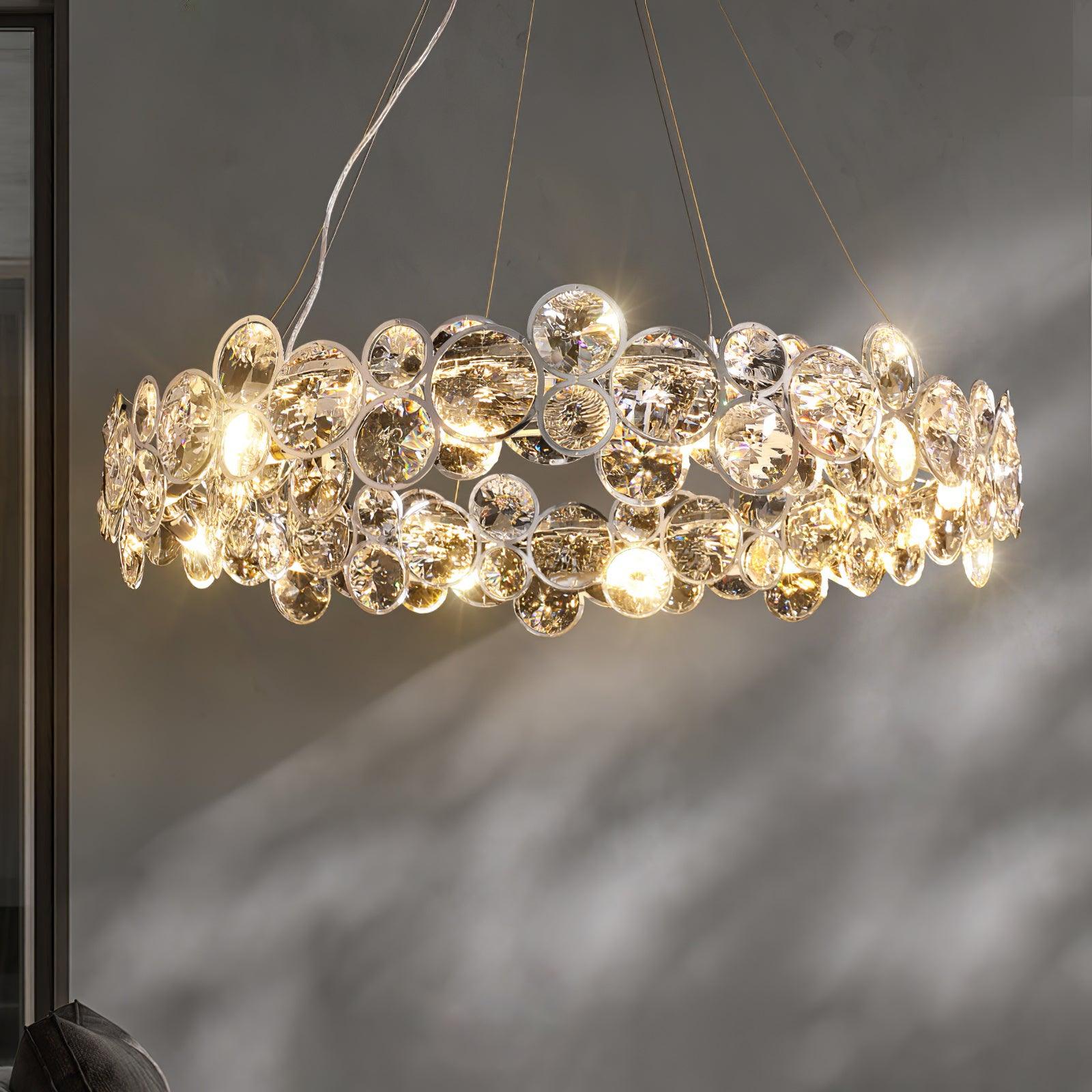 Cuthaiel Postmodern Luxury Round Chrome Crystal Chandelier