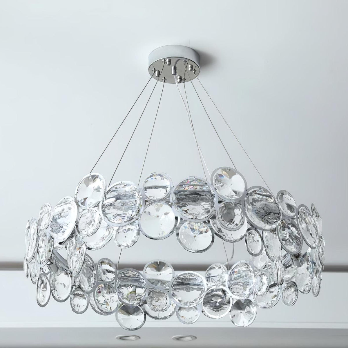 Cuthaiel Postmodern Luxury Round Chrome Crystal Chandelier