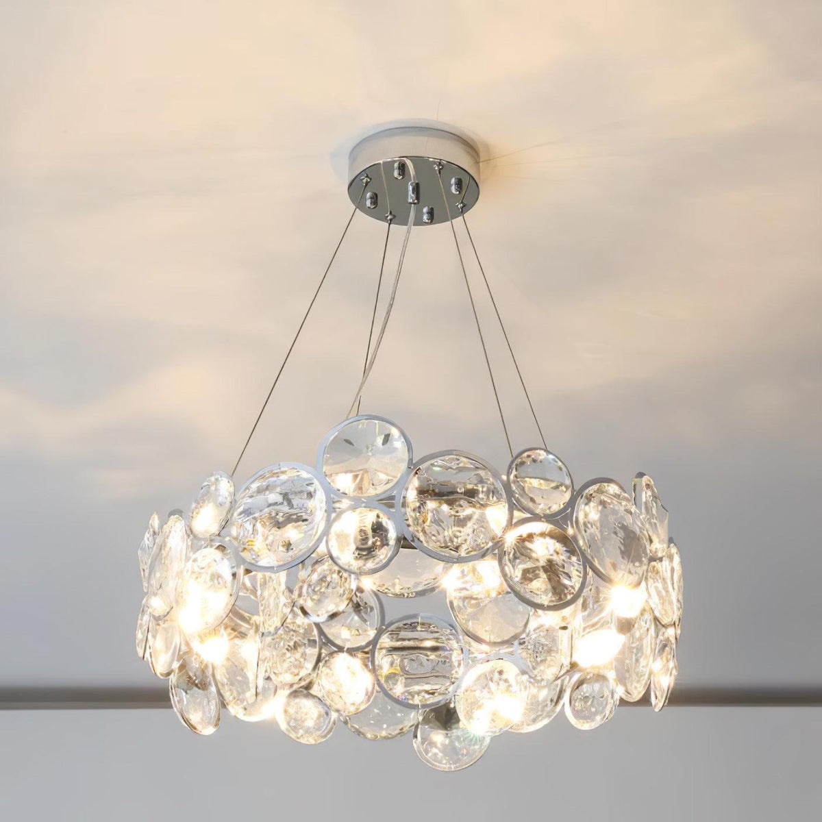 Cuthaiel Postmodern Luxury Round Chrome Crystal Chandelier