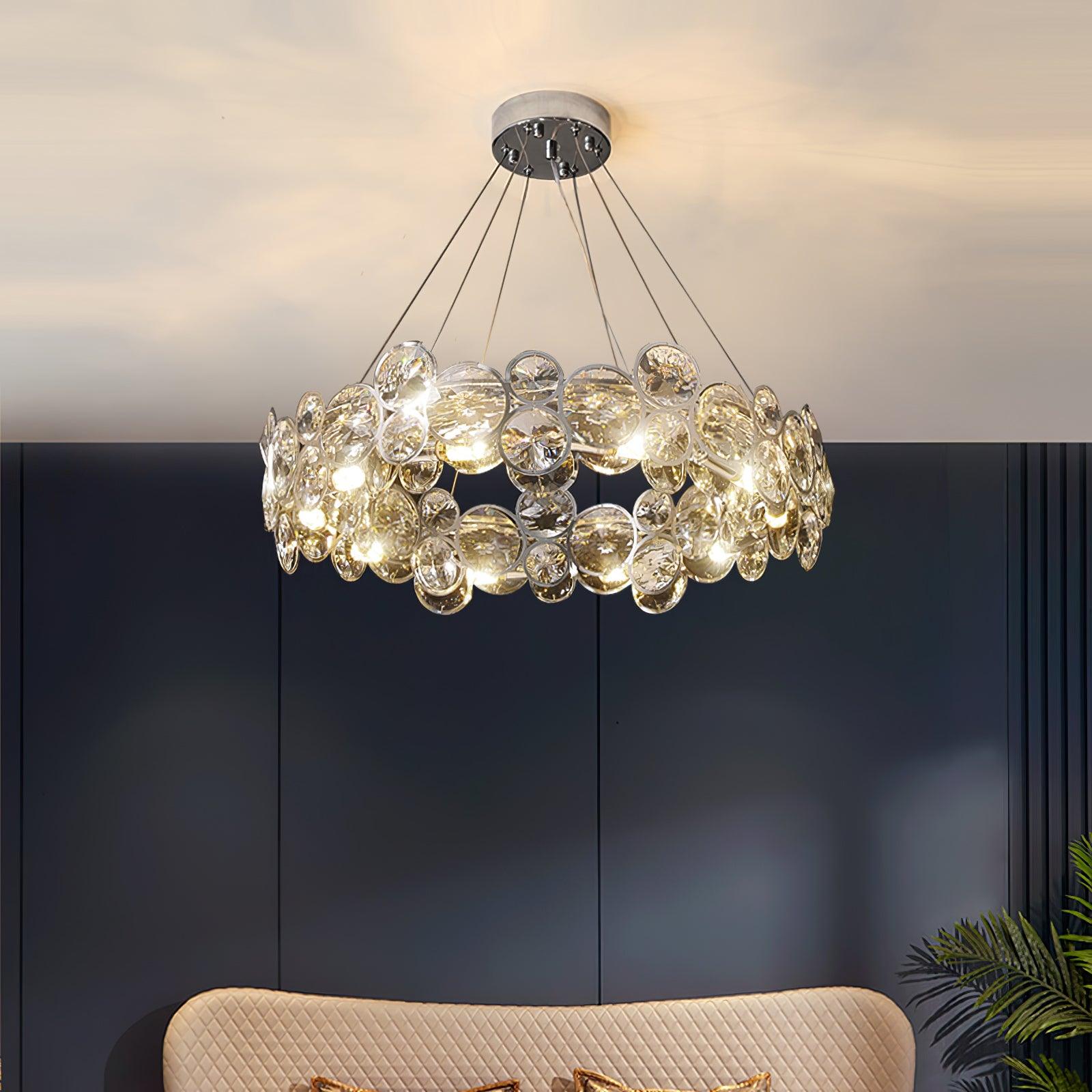 Cuthaiel Postmodern Luxury Round Chrome Crystal Chandelier
