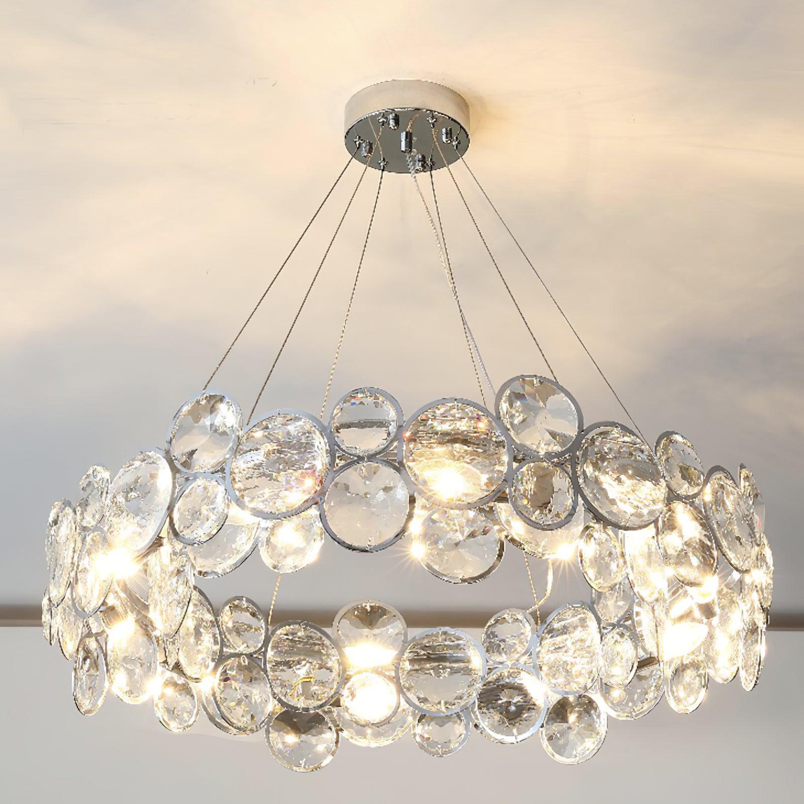 Cuthaiel Postmodern Luxury Round Chrome Crystal Chandelier
