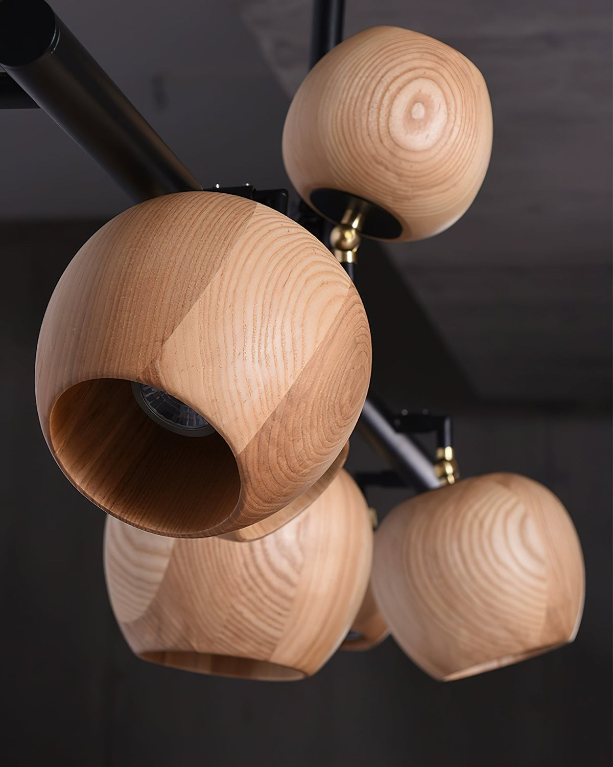 Avelira Rustic Wood Globe Linear Pendant Light