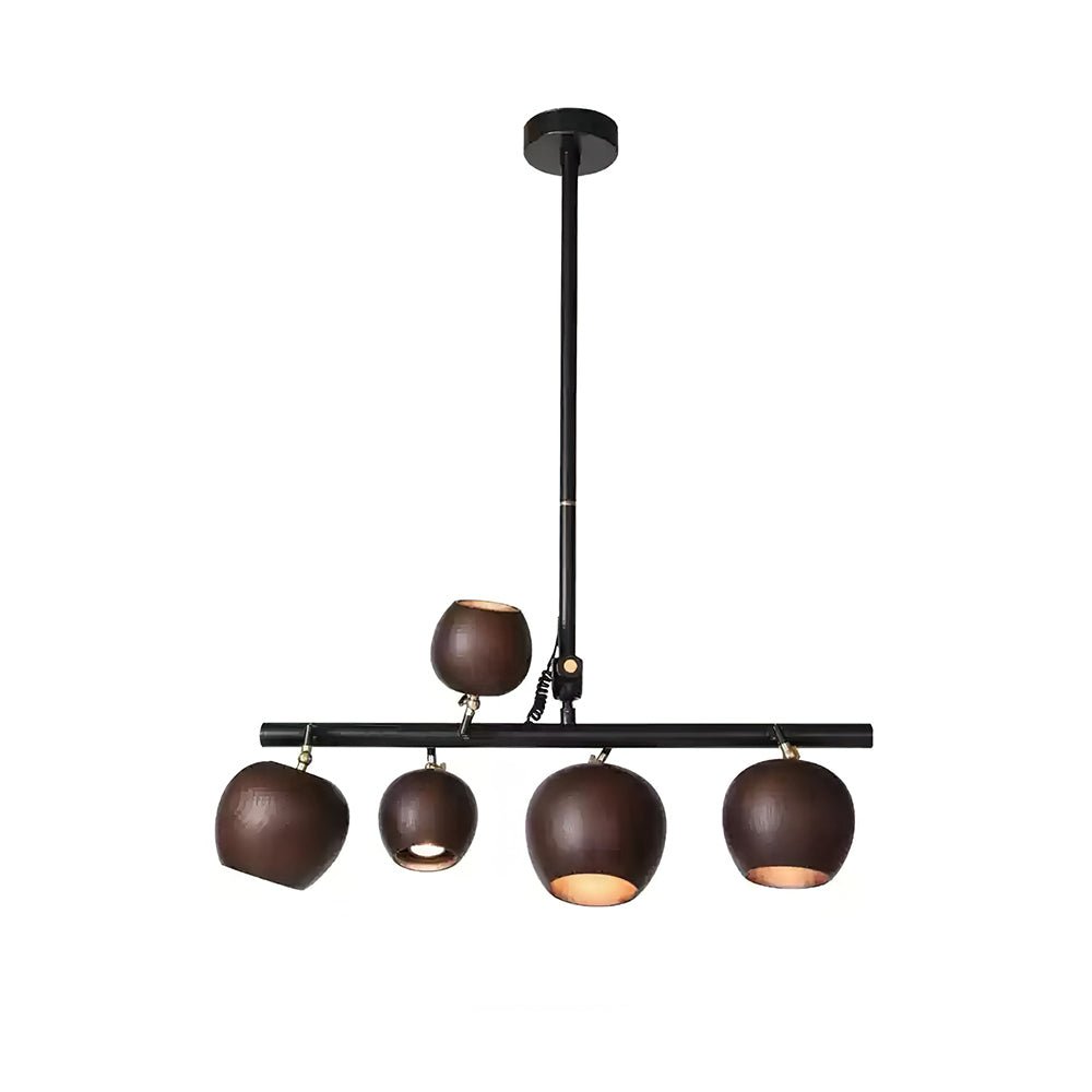 Avelira Rustic Wood Globe Linear Pendant Light