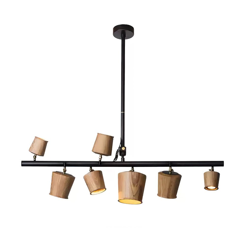 Avelira Rustic Wood Globe Linear Pendant Light