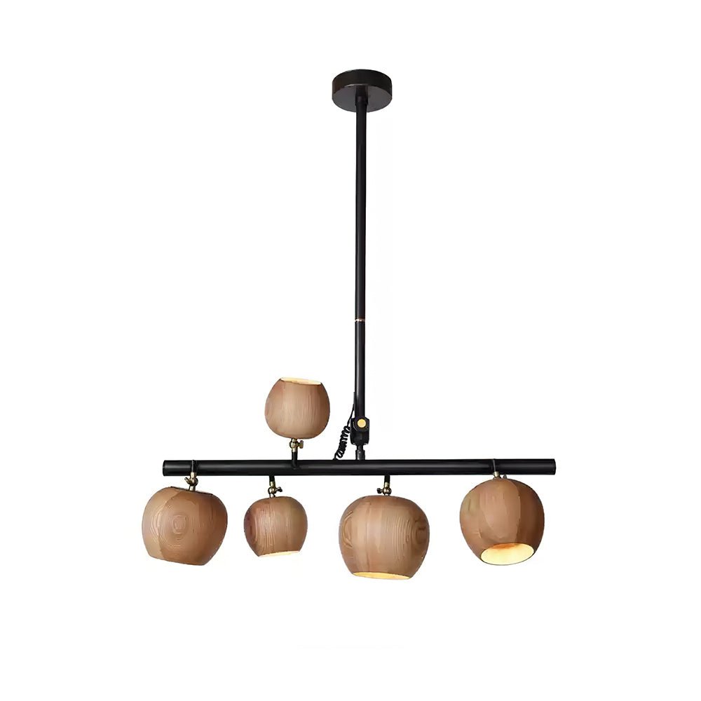 Avelira Rustic Wood Globe Linear Pendant Light