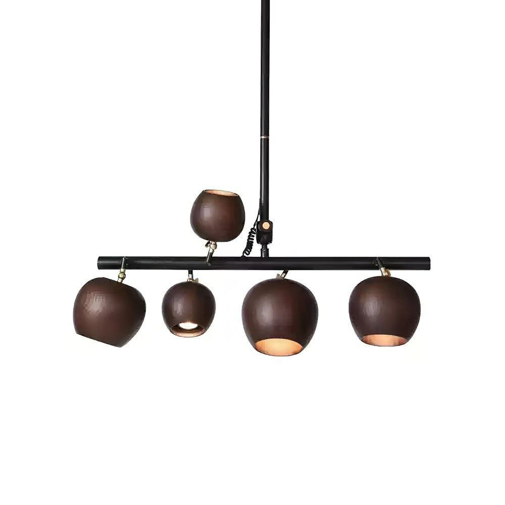 Avelira Rustic Wood Globe Linear Pendant Light
