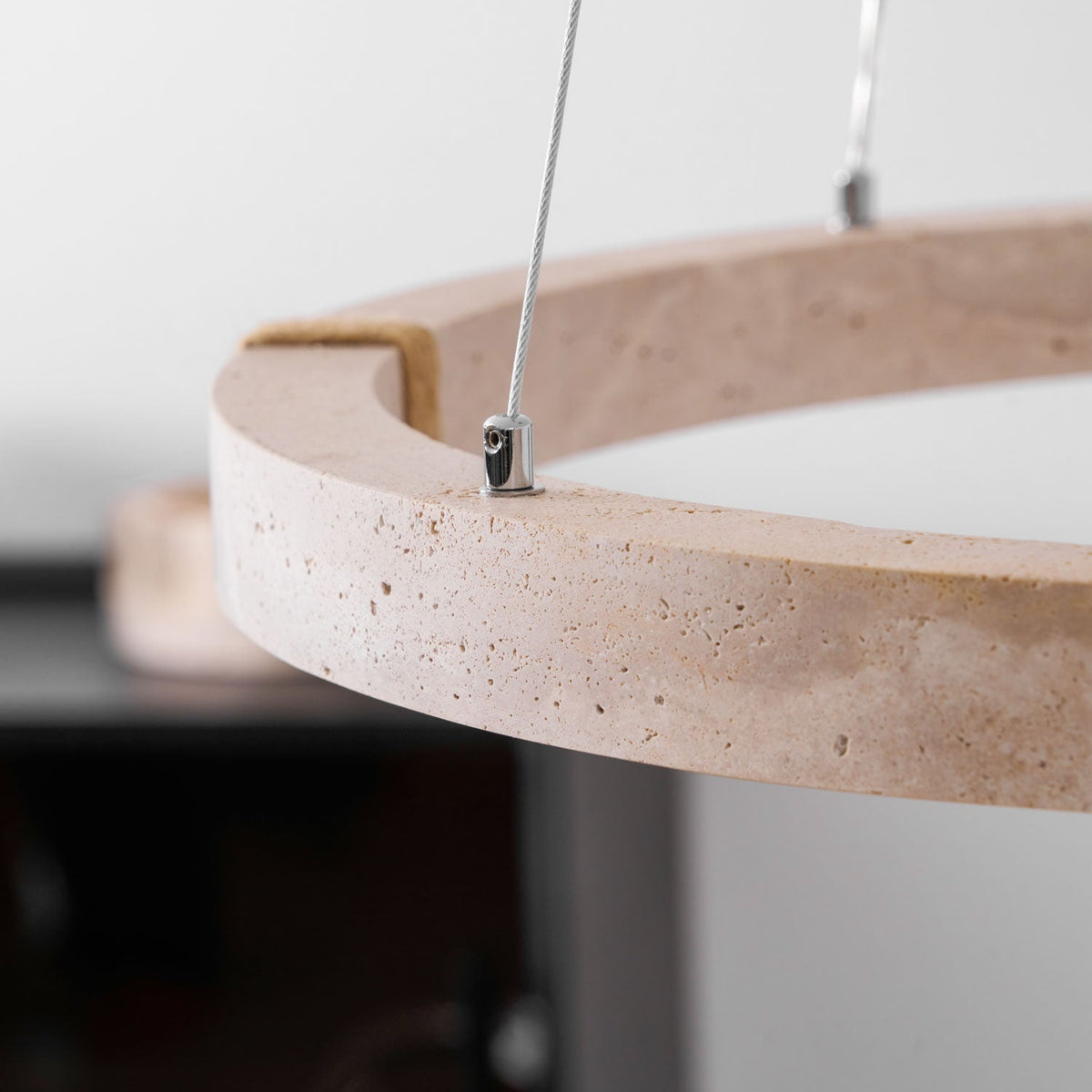 Clairstead Circle Travertine Pendant Light