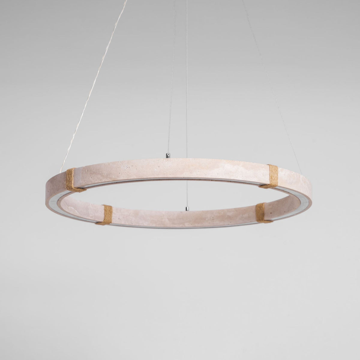 Clairstead Circle Travertine Pendant Light