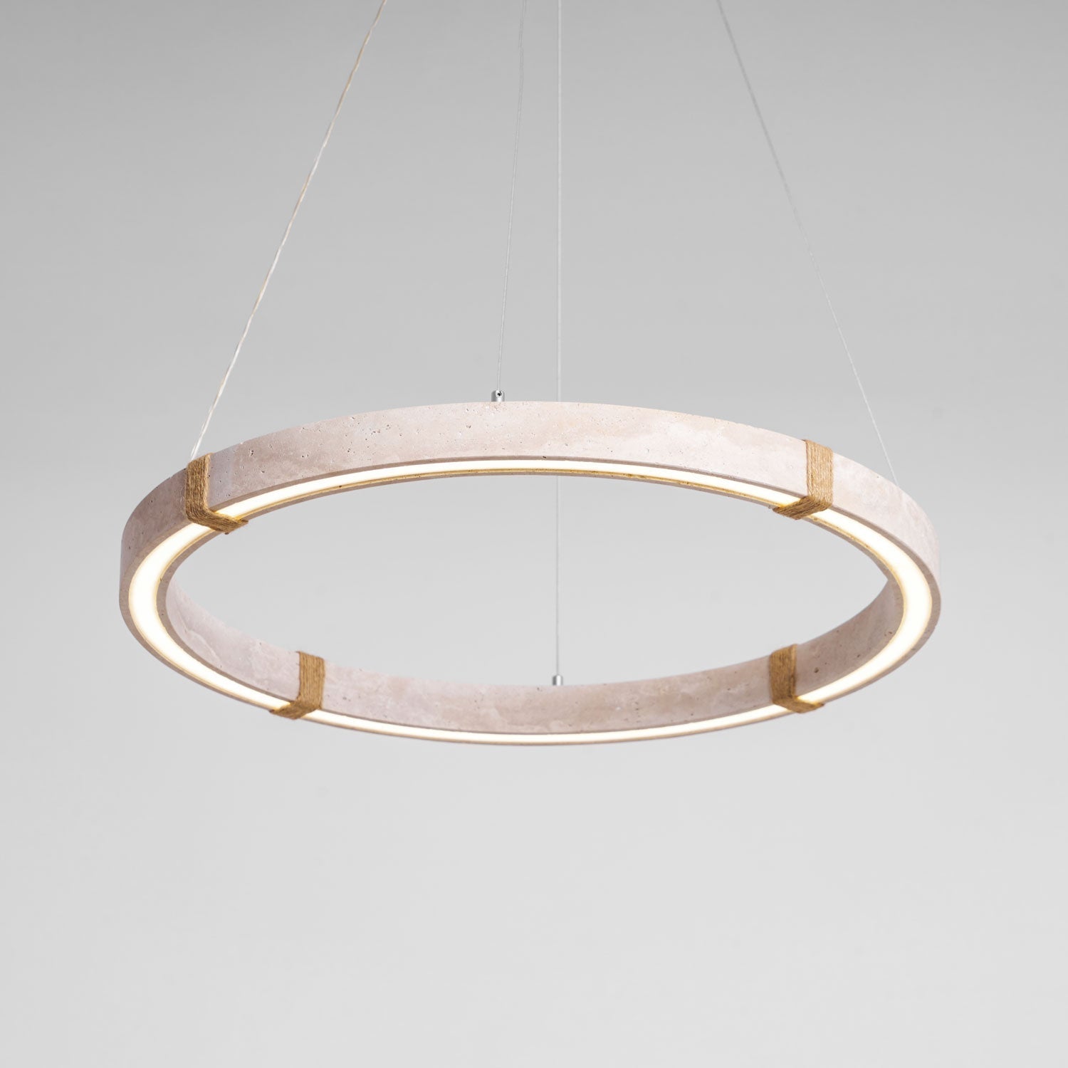 Clairstead Circle Travertine Pendant Light