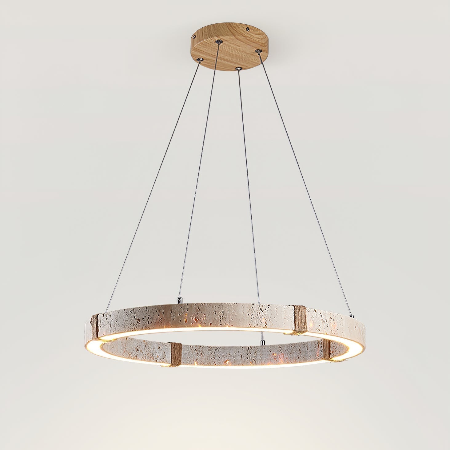 Everett Ring Travertine Pendant Light