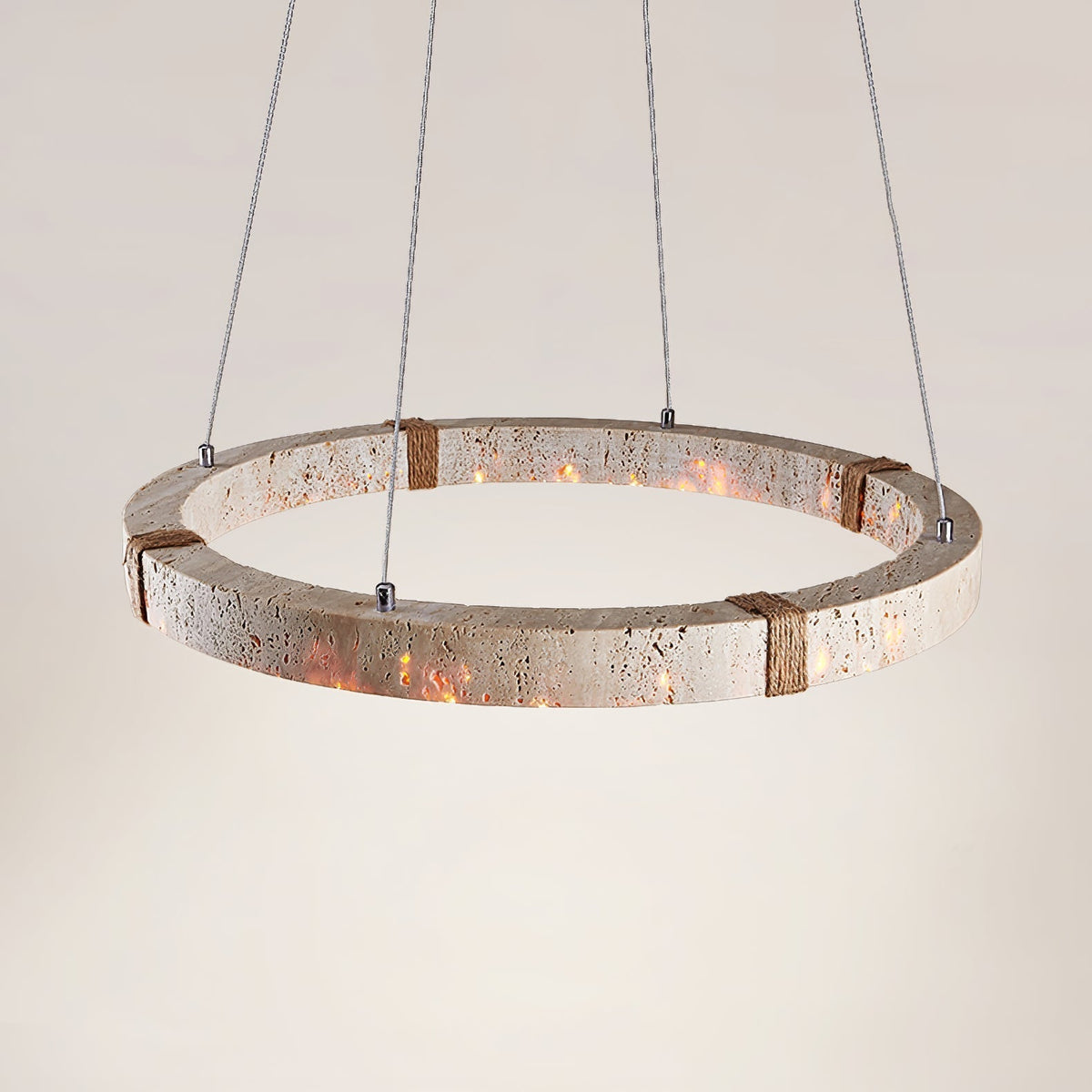 Everett Ring Travertine Pendant Light