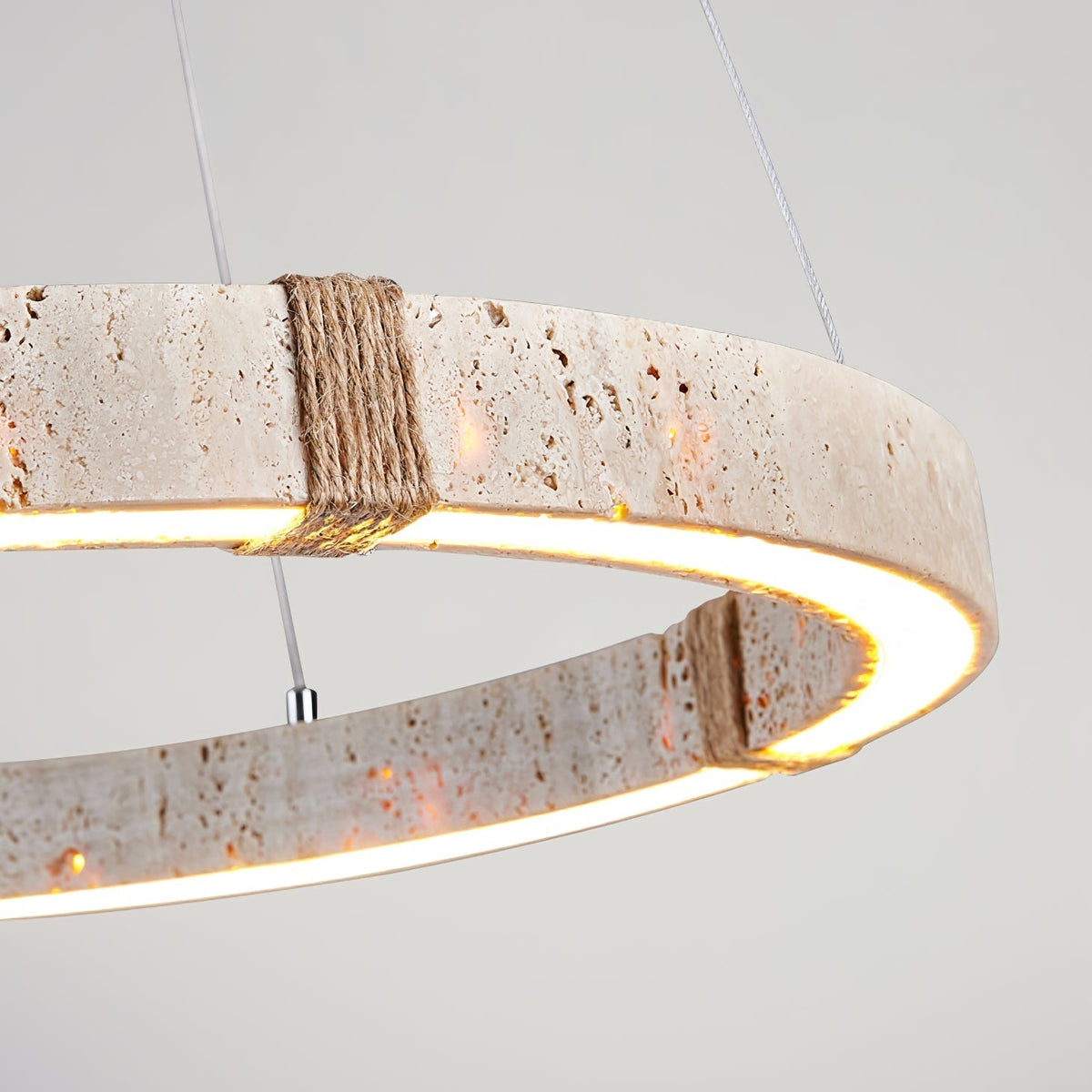 Everett Ring Travertine Pendant Light