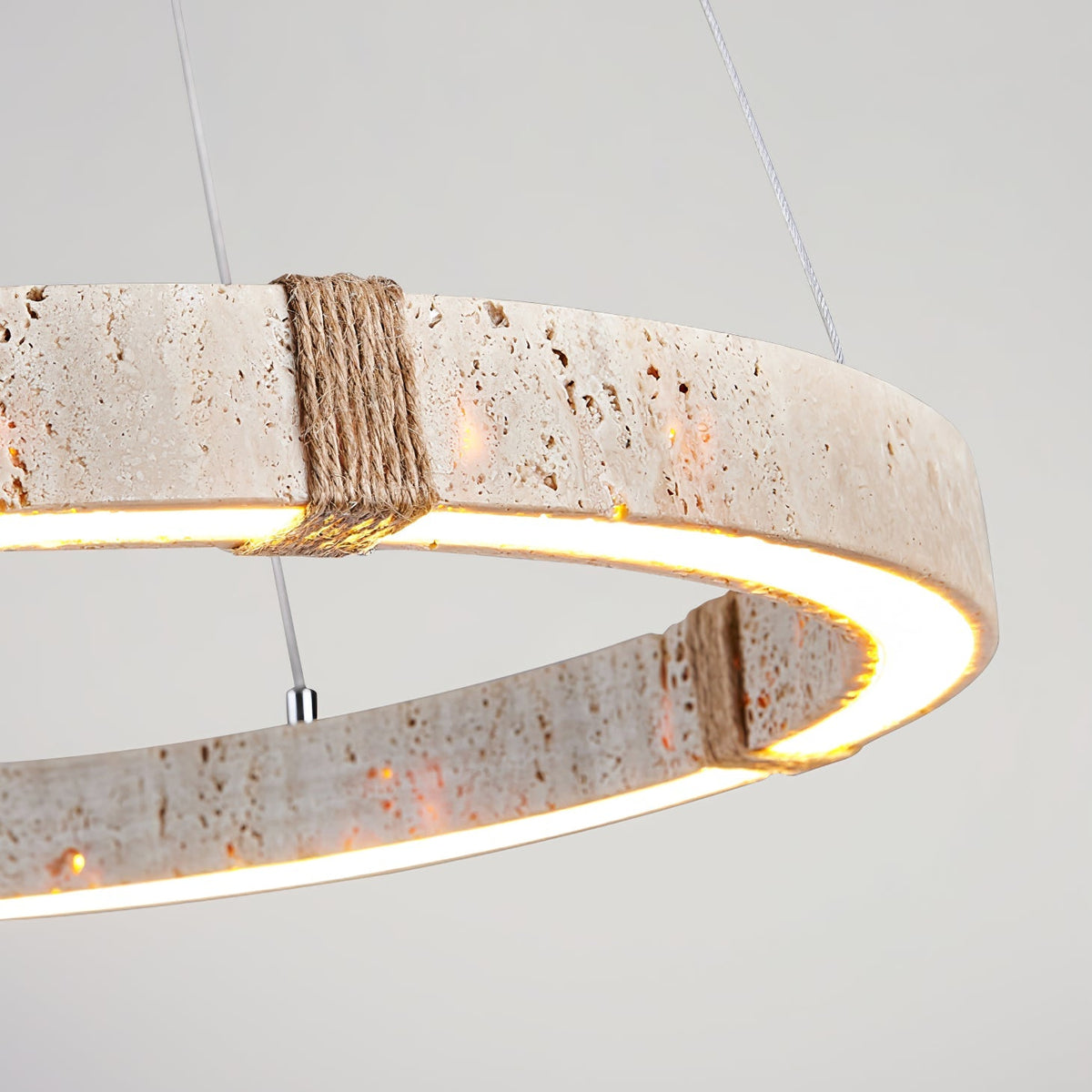Clairstead Circle Travertine Pendant Light