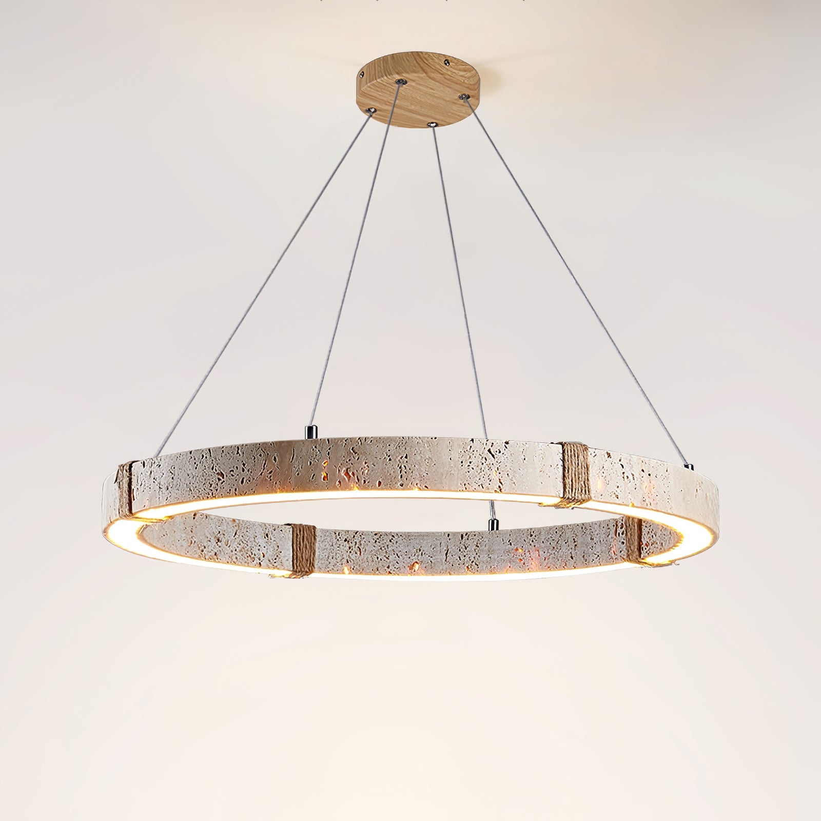Clairstead Circle Travertine Pendant Light