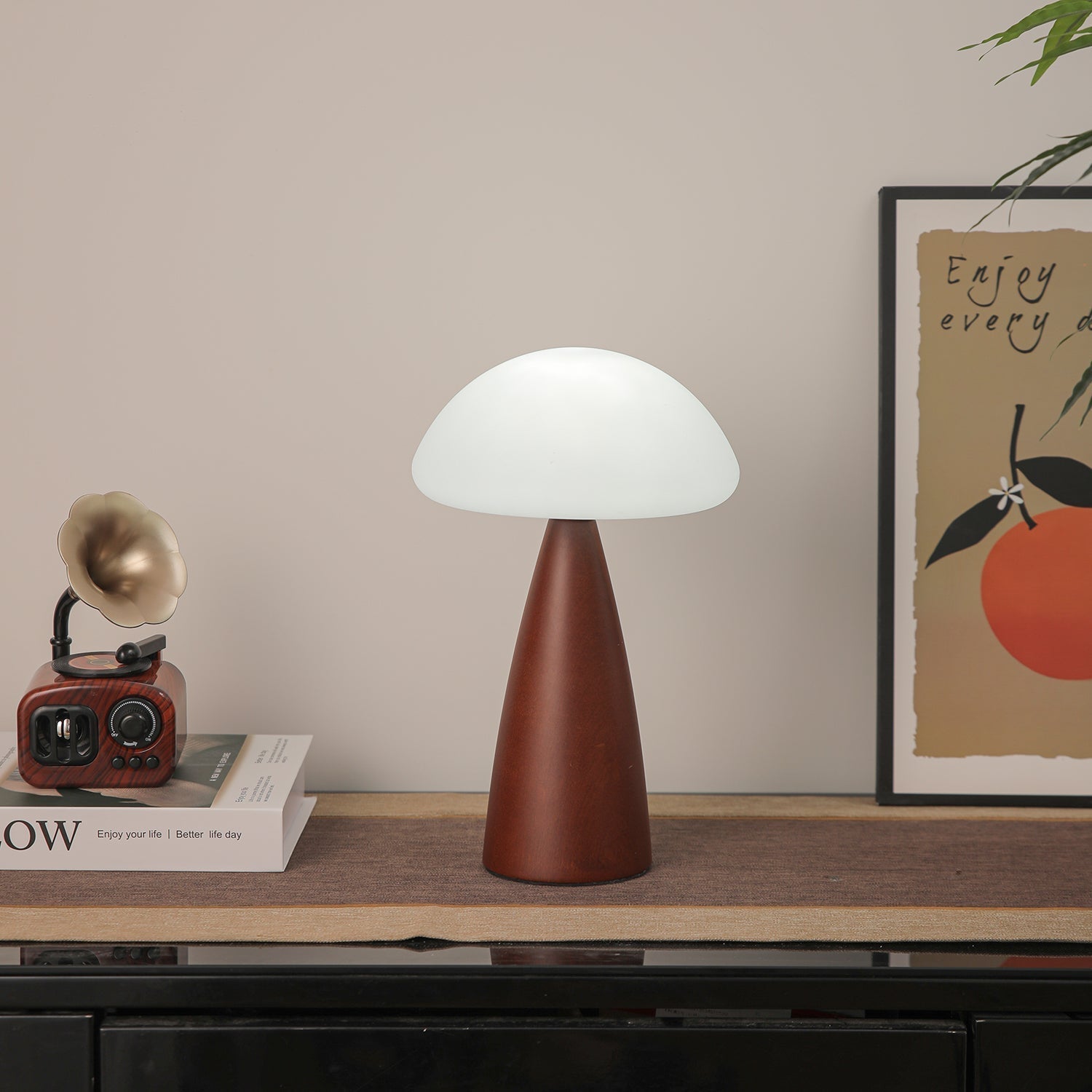 Ibisin Funge Wood Contemporary Table Lamp