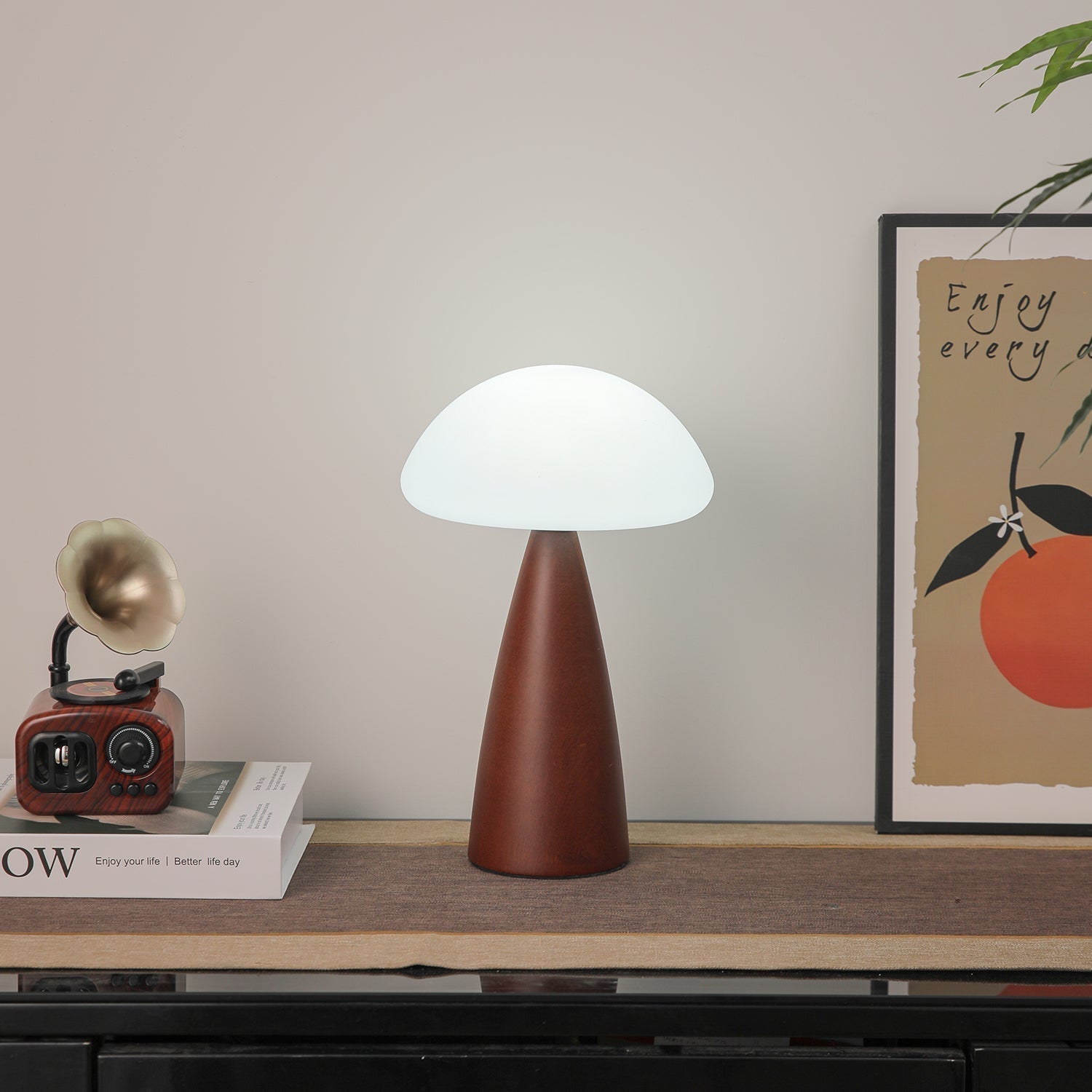 Ibisin Funge Wood Contemporary Table Lamp