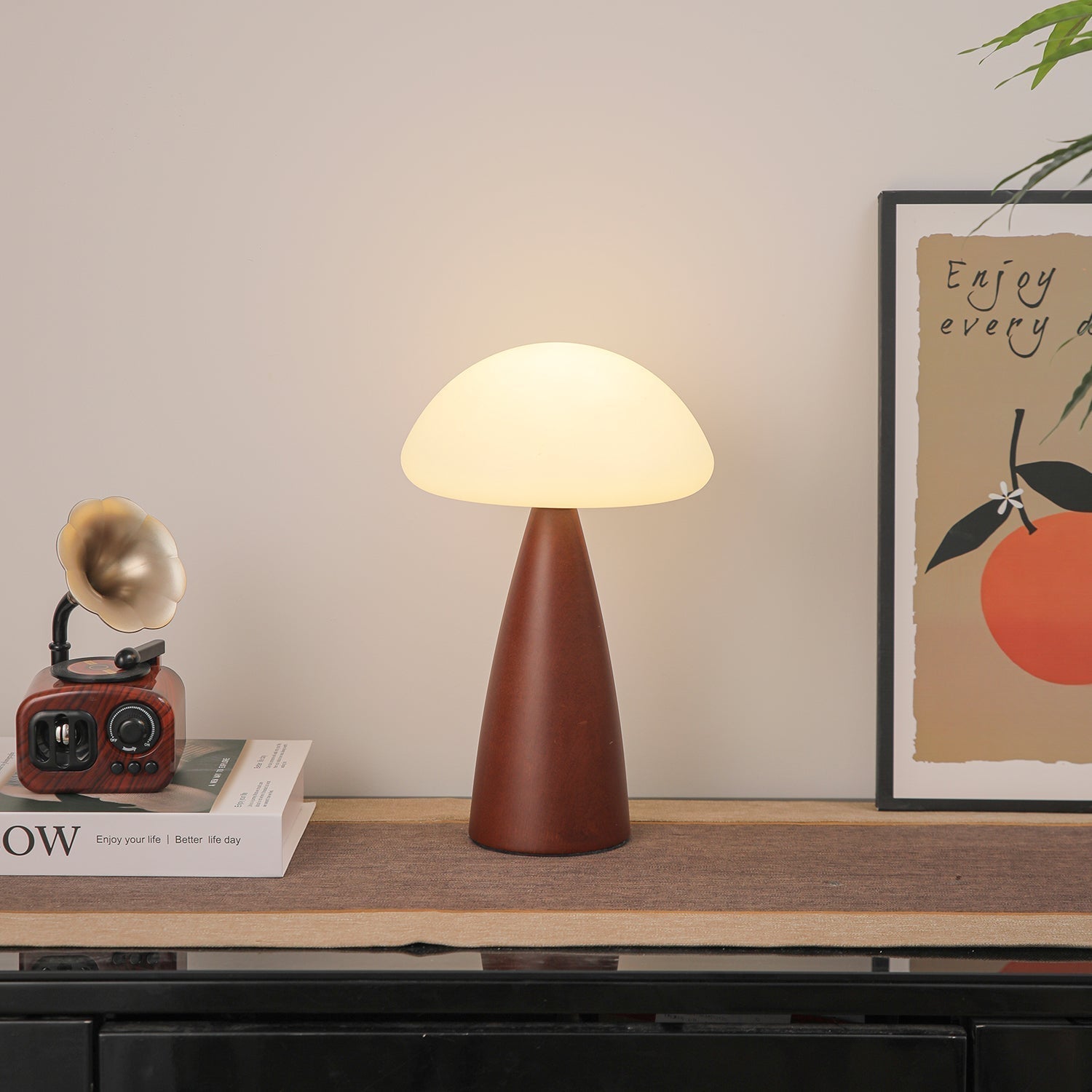 Ibisin Funge Wood Contemporary Table Lamp