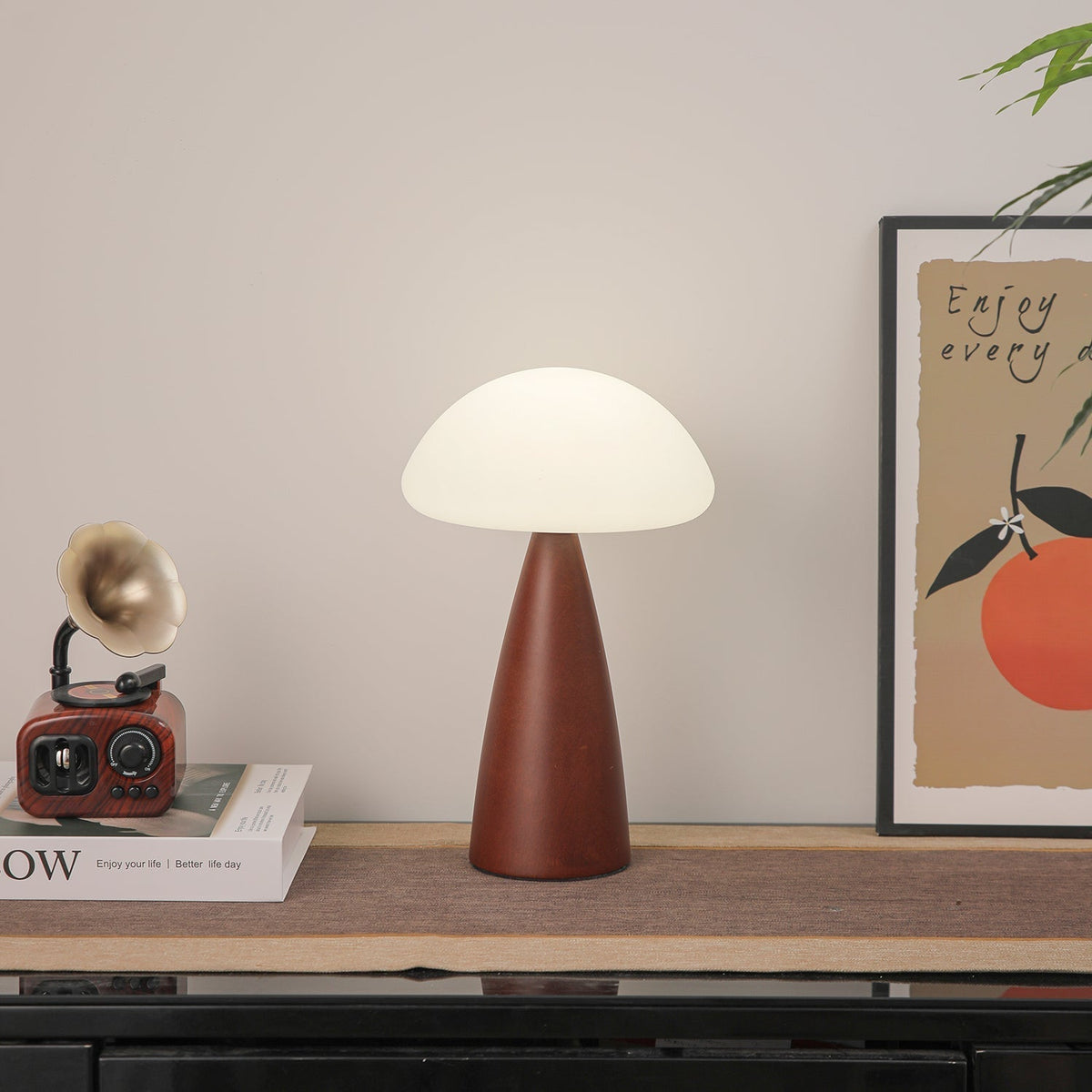 Ibisin Funge Wood Contemporary Table Lamp