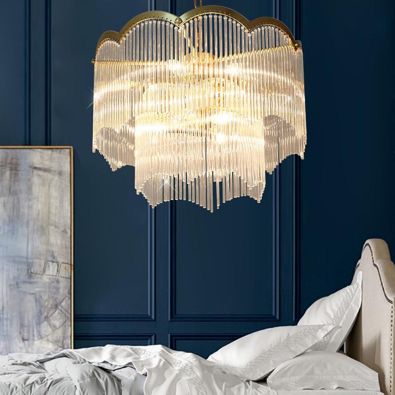 Liorivella Chandelier Glass Rod Wave Shape